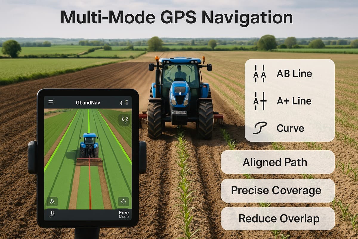 Multi-mode GPS navigation for farming tasks